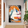 Impasto abstrakte Striche orange von Palettenmesser Wandkunst Minimalismus